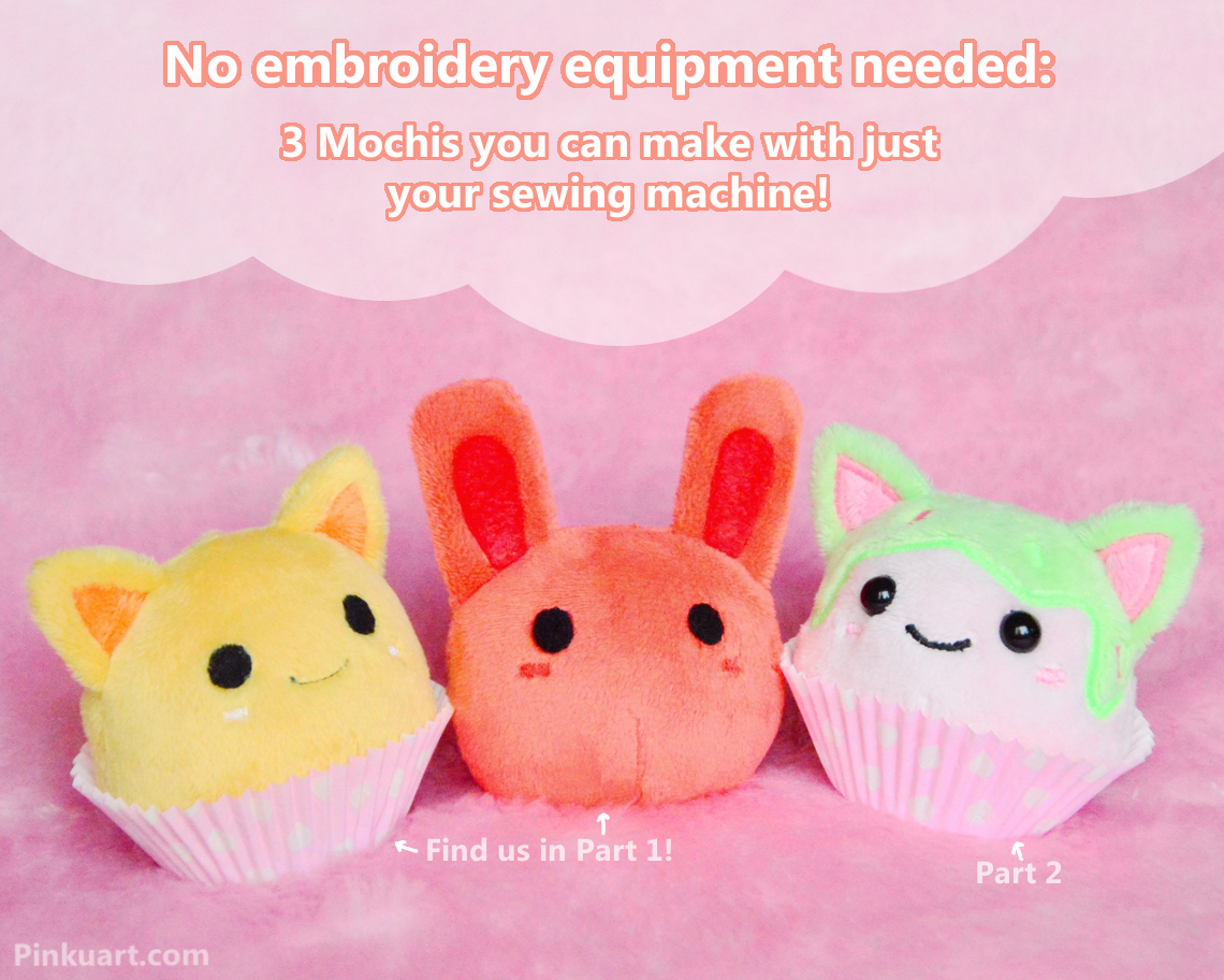 Mochi Plush sewing Pattern + Tutorial Book .PDF + Embroidery files I Part 1 & 2