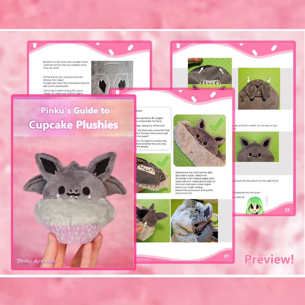 Cupcake Plush sewing Pattern + Tutorial Book I Digital PDF + Embroidery files