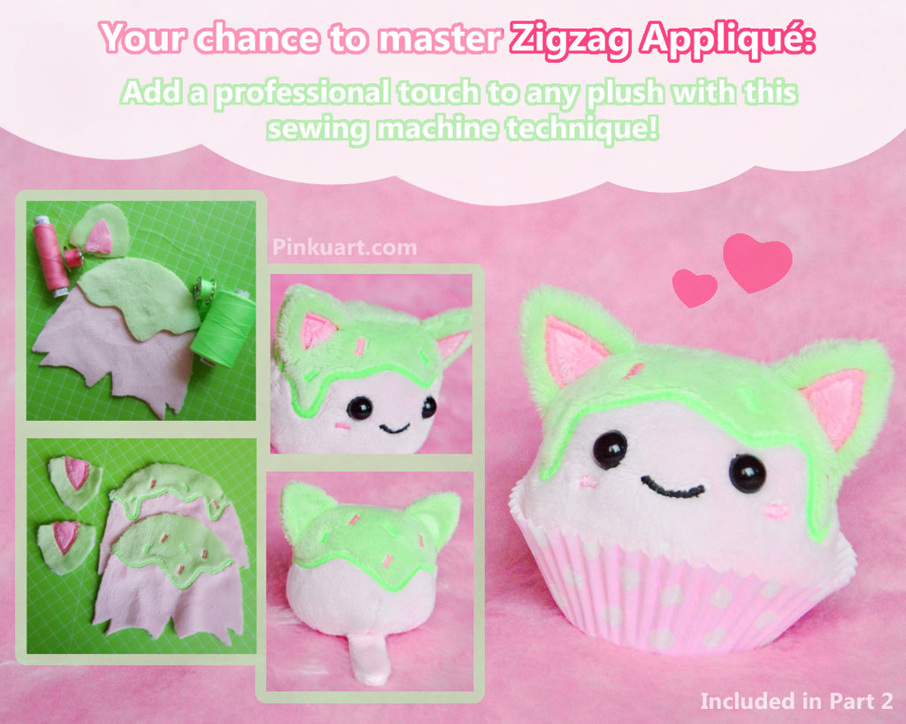 Mochi Plush sewing Pattern + Tutorial Book .PDF + Embroidery files I Part 1 & 2