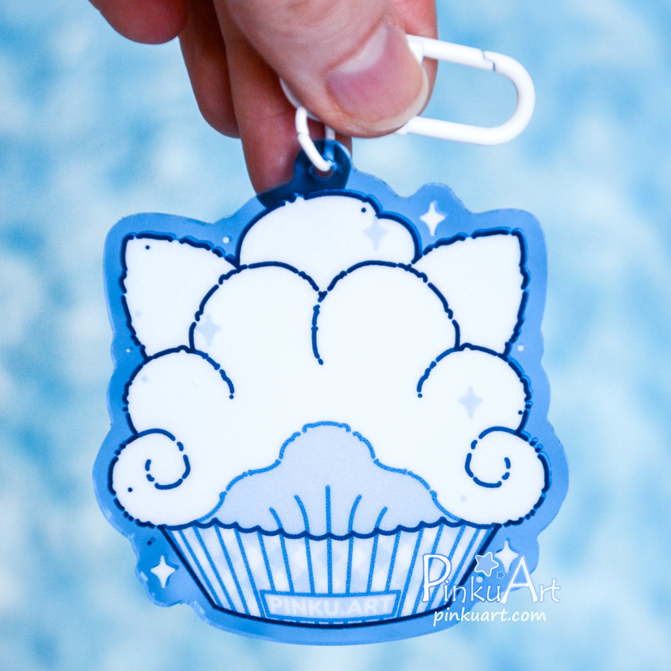 Winter Fox Mochi TO GO - Kawaii Acrylic Anime Keychain, double sided