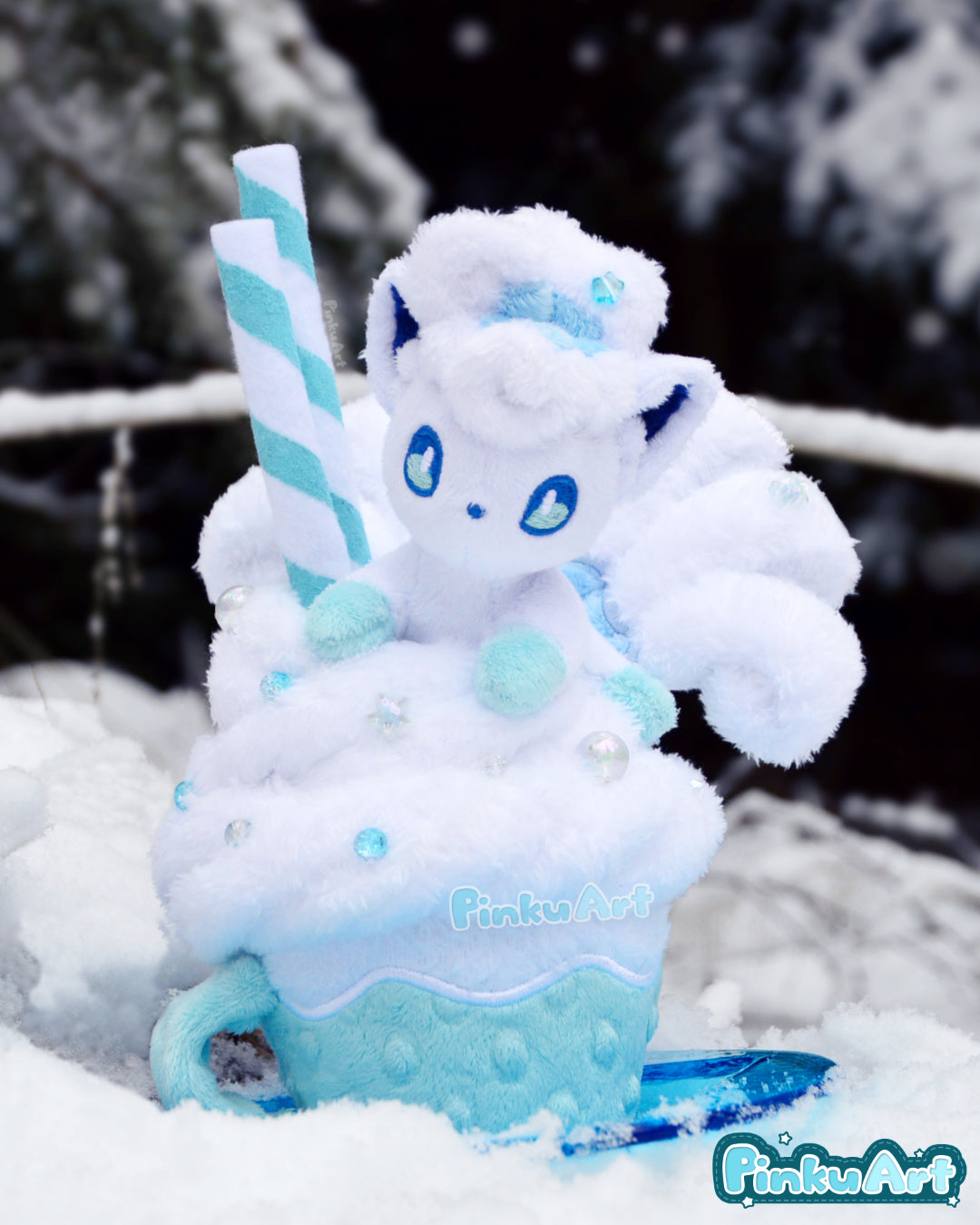 Cozy Alolan Mug plush sculpture - blue