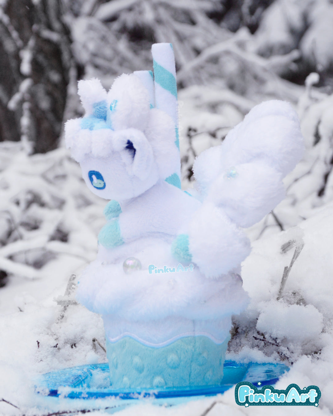 Cozy Alolan Mug plush sculpture - blue