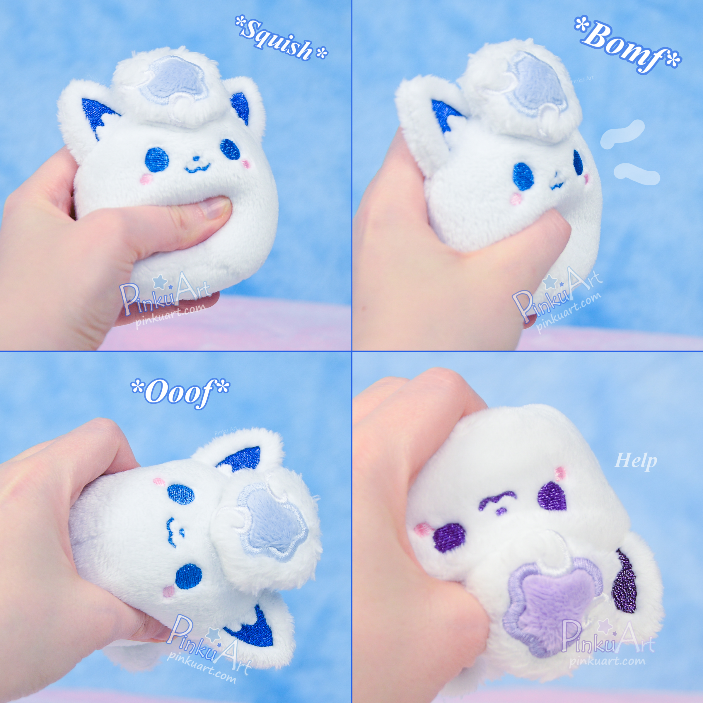 Winter fox Mochi Plushie I Ready to ship
