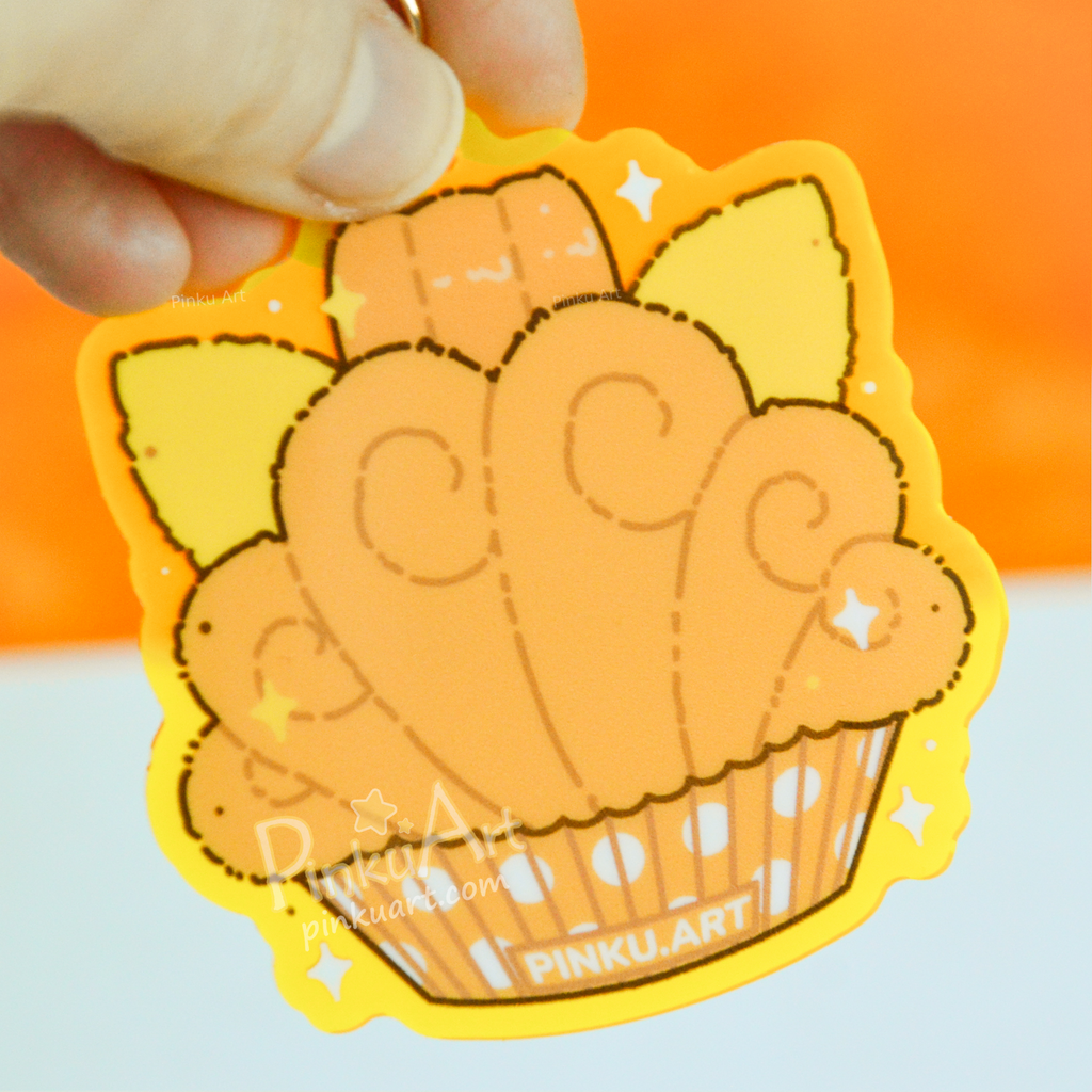 Lemon Fox Mochi TO GO - Kawaii Acrylic Anime Keychain, double sided