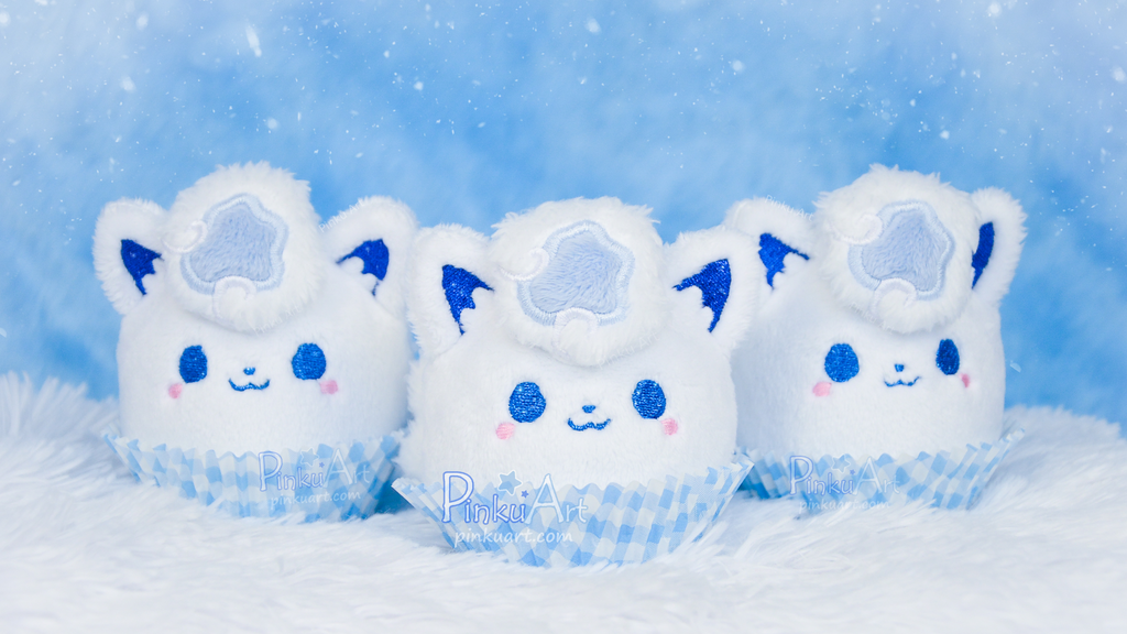 Winter fox Mochi Plushie I Ready to ship